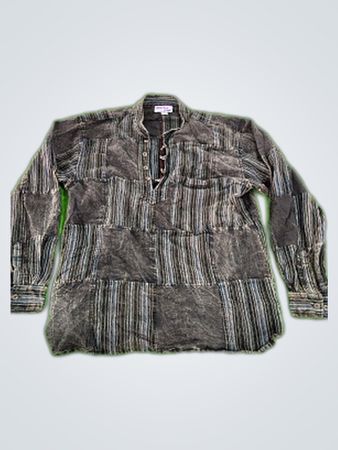 Brown Striped Long-Sleeve Shirt