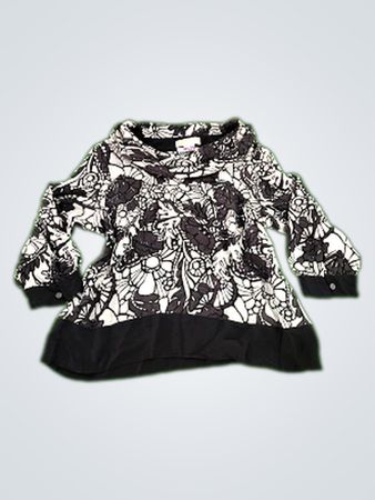 Michael Kors Black and White Floral Blouse