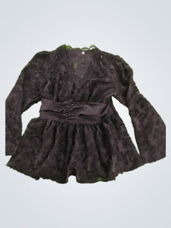 Black Lace Peplum Top