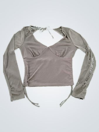 Almost Famous Long-Sleeve Tie-Front Blouse