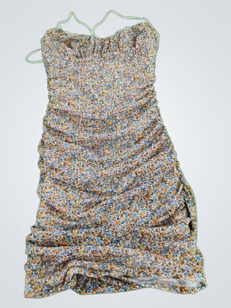 Garage Ruched Floral Mini Dress
