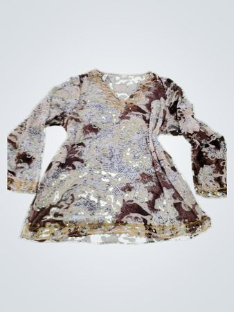 Blouse with Beaded Trim