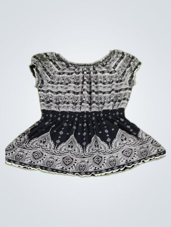 Black and White Peplum Top