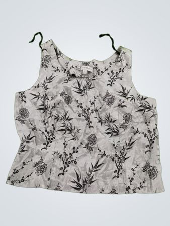 Dressbarn Grey Asian Floral Print Cami Top