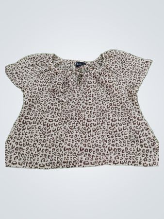 Gap Leopard Print Short-Sleeve Blouse