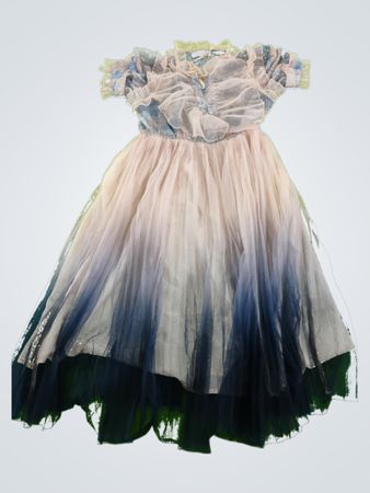 CHICWISH Blue and White Tulle Dress