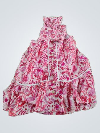 Pink Floral Ruffled Dress