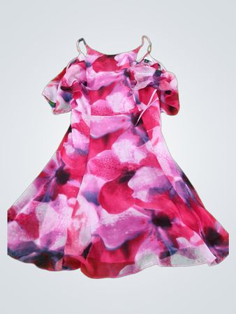 Halston Floral Print Dress