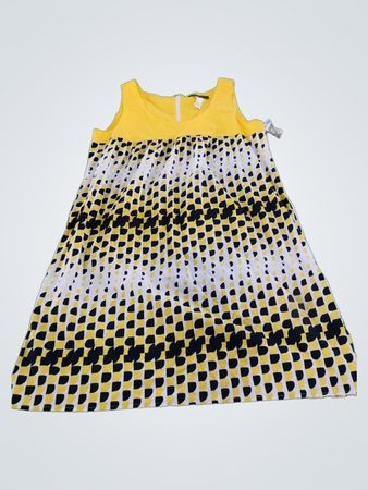 TeX by Max Azria Yellow and Black Polka Dot Dress