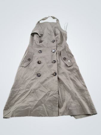 Ann Taylor Khaki Button-Front Midi Dress