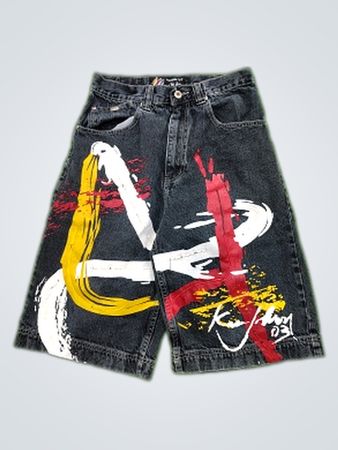 MKGwear Baggy Painted Denim Shorts