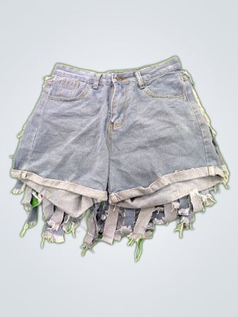 Ripped Denim Shorts