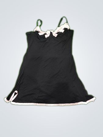 Sleep Club Black Lace Trim Slip Dress