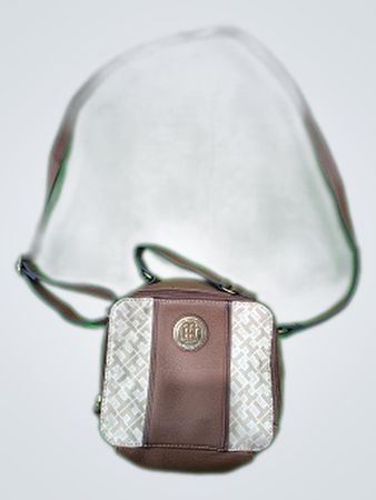 Brown and White Crossbody Bag