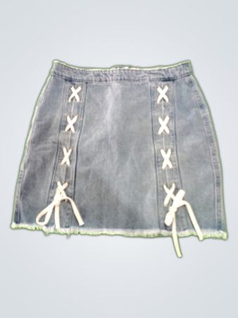 Grey Denim Skirt