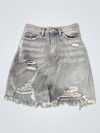H&M Distressed Denim Mini Skirt