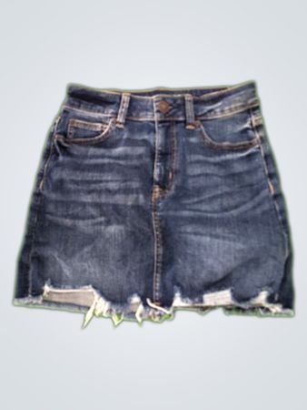 American Eagle Distressed Denim Mini Skirt