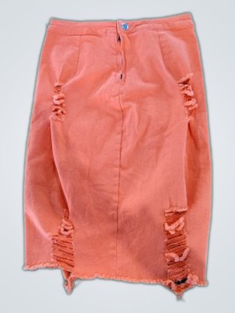 Orange Distressed Skirt