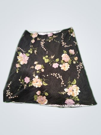 Express Floral Embroidered Mini Skirt