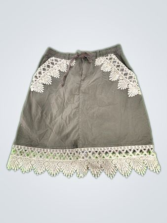 Gray Skirt with White Lace