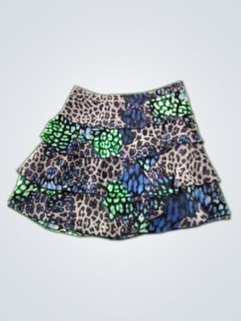 Vince Camuto Leopard Print Ruffled Mini Skirt