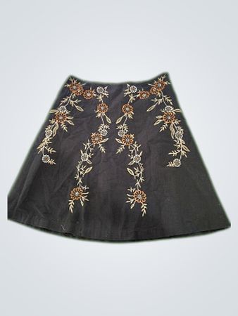 Black Floral Skirt