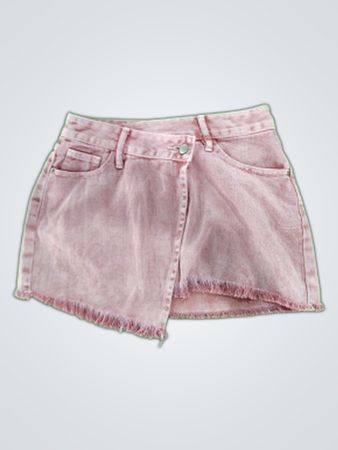 Pink Denim Skirt