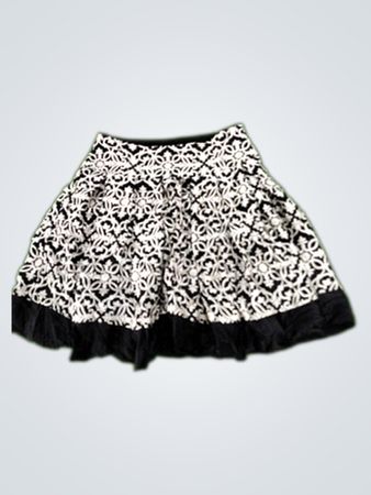 Black and White Floral Skirt