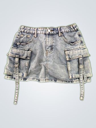 Orange Kiss Denim Skirt
