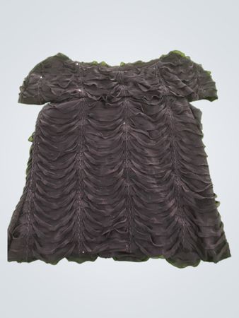 Clues Black Ruffled Top