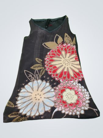 Gray Floral Sleeveless Top