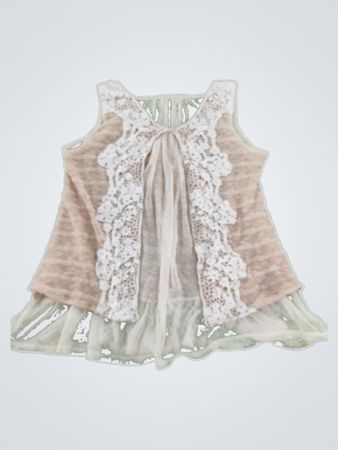 Pink Lace Trimmed Top