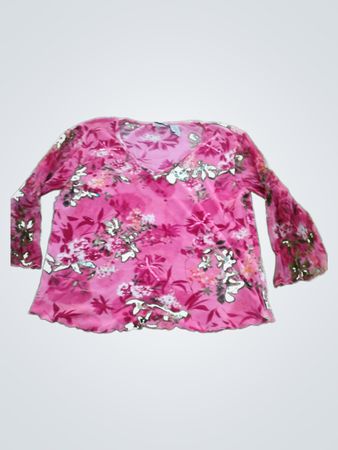 Caribbean Joe Floral Pink Blouse