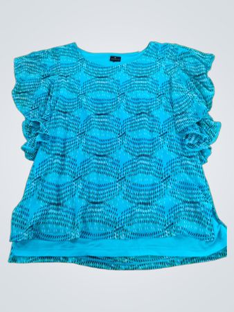WORTHINGTON Blue Patterned Blouse