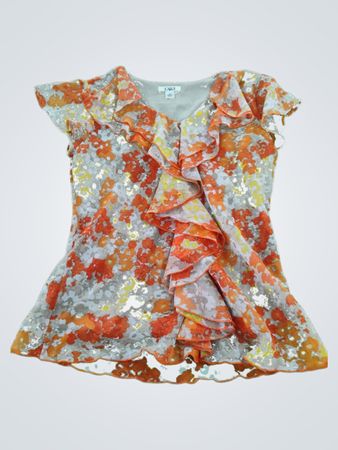 CATO Floral Ruffled Blouse