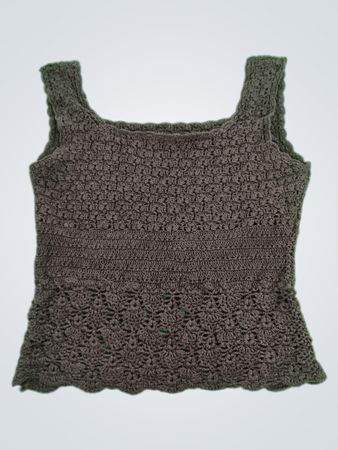 Crochet Gray Tank Top