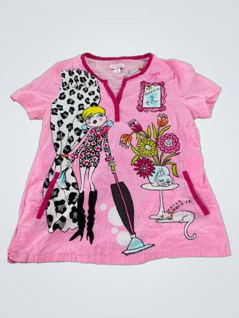 Koi by Kathy Peterson Pink Cartoon Graphic T-Shirt