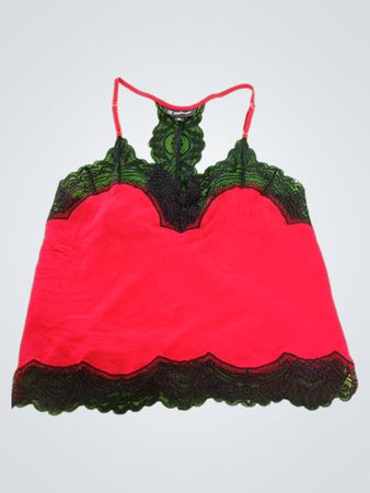 Red and Black Lace Camisole