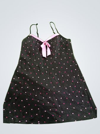 Morgan Taylor Black Heart Print Slip Dress