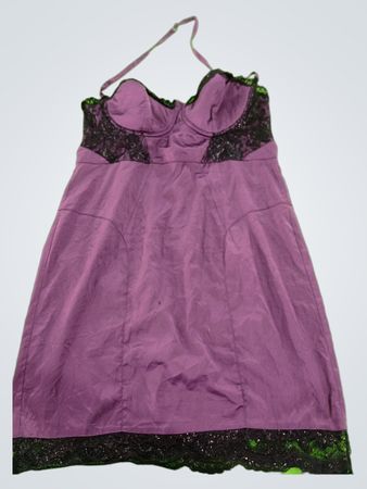 Purple Lace-Trimmed Nightgown