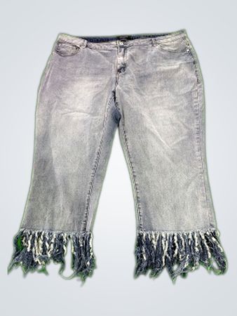 Ashley Stewart Fringed Jeans