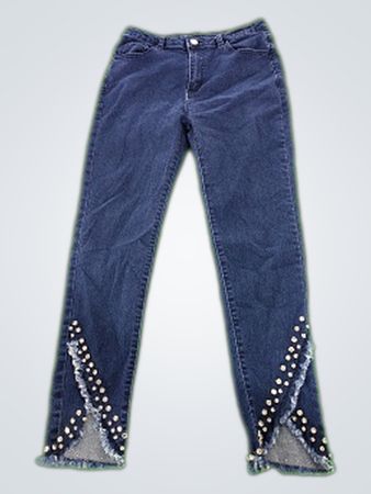 High-Waisted Fringe Denim Jeans