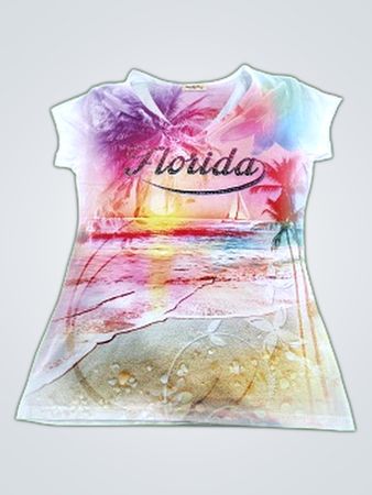 Sweet Gisele Florida Graphic V-Neck T-Shirt