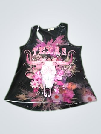 Black Graphic Tank Top