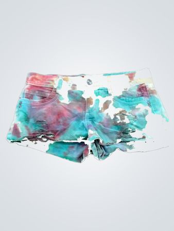 lei Ashley Lowrise Tie-Dye Denim Shorts