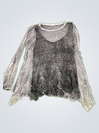 Gray Long-Sleeve Top