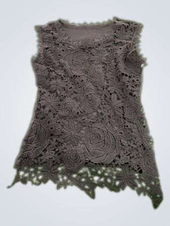 Black Lace Trim Tank Top