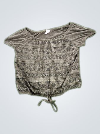 Gray Short Sleeve Top