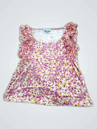 CeCe Floral Ruffle Top