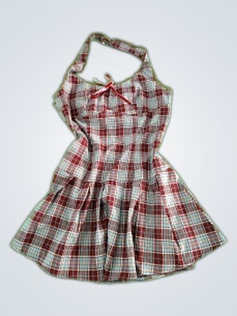 Red and White Plaid Dress